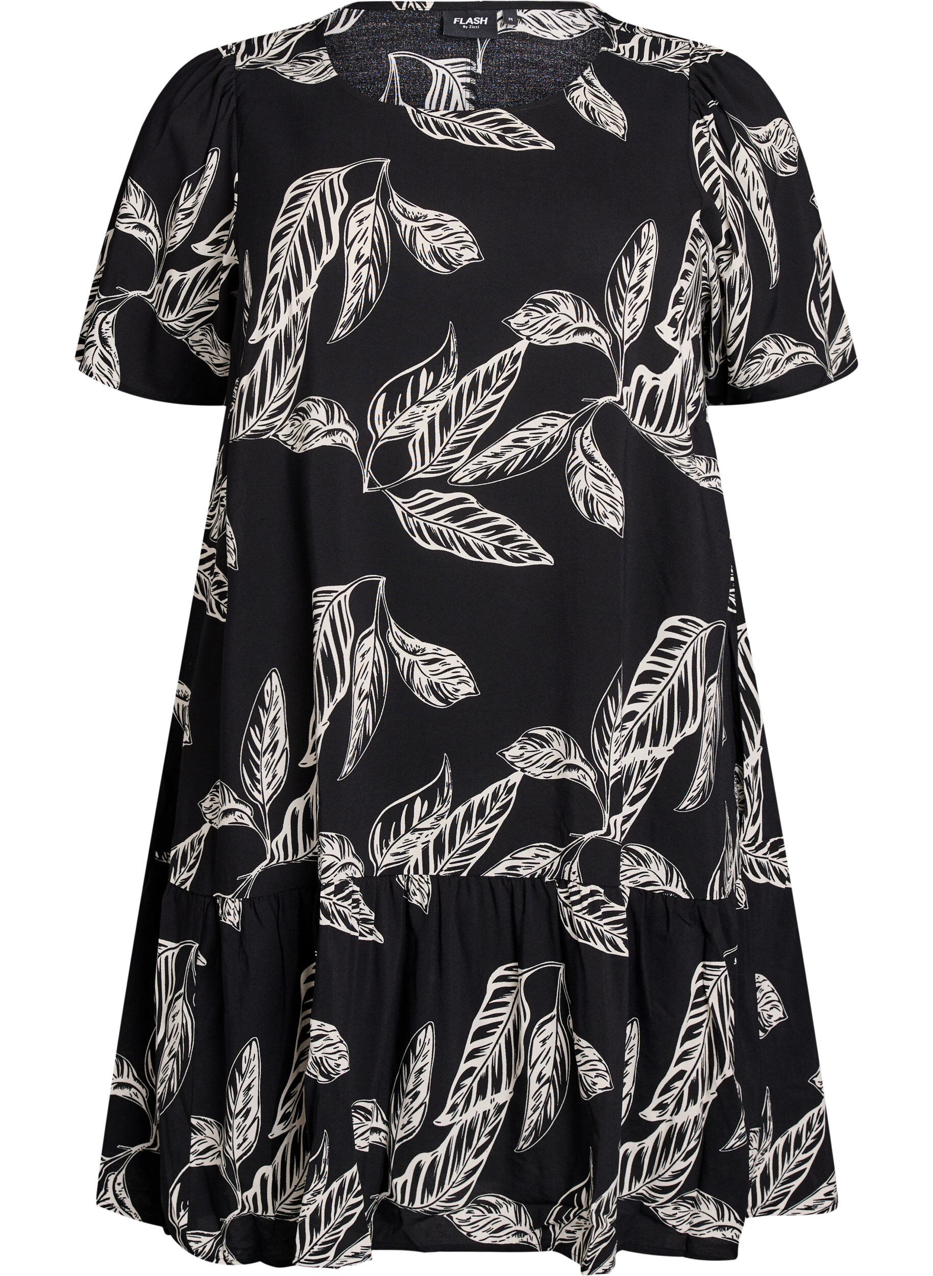 Zizzi FLASH &ndash; Kleid aus Viskose mit Schnittlinie, Schwarz, Packshot image number 0