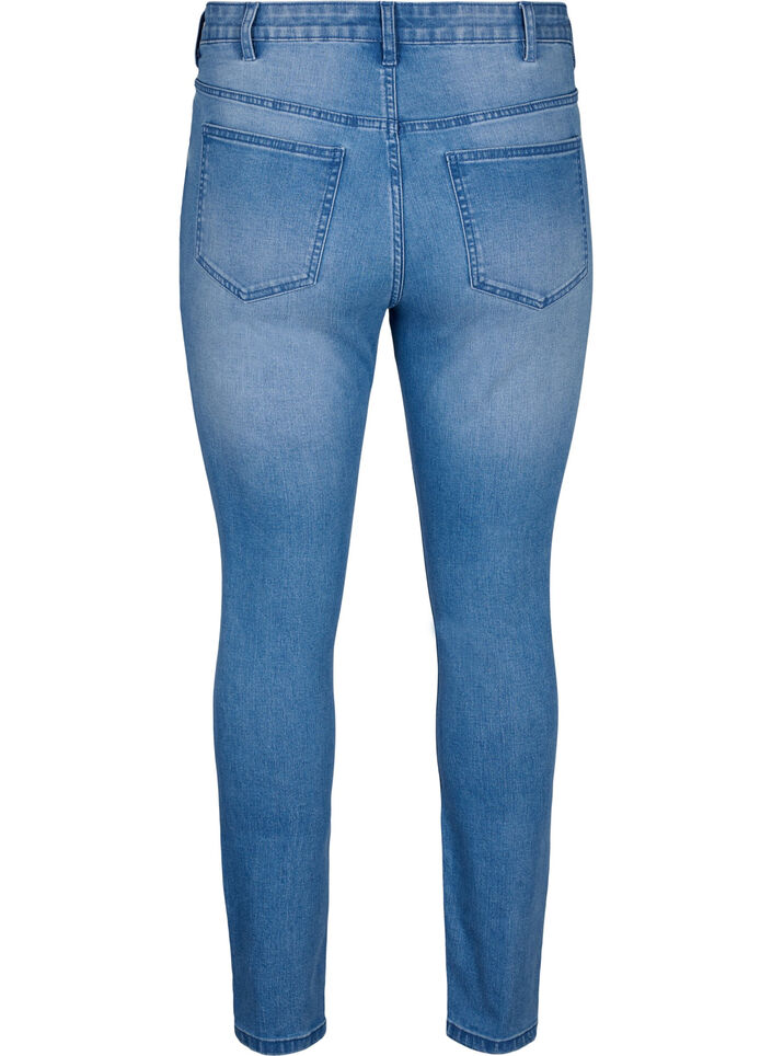 Jeans Amy avec une coupe super slim et des détails déchirés, Bleu, Packshot image number 1
