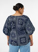 Blouse en viscose &agrave; imprim&eacute; cachemire et manches ballon, Bleu, Model image number 2