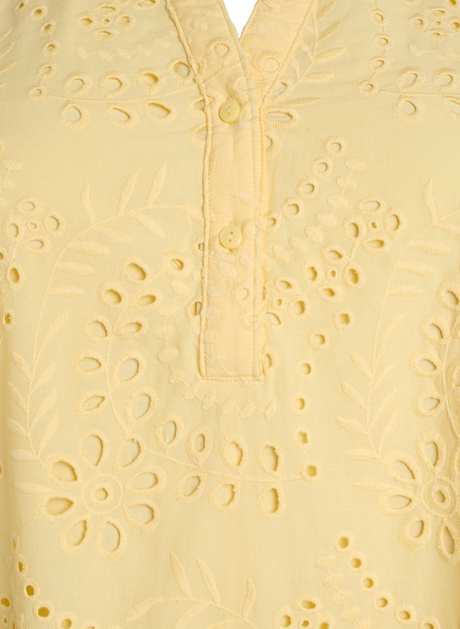 ZizziRobe en broderie anglaise avec manches &agrave; volants, Jaune clair, Packshot image number 2