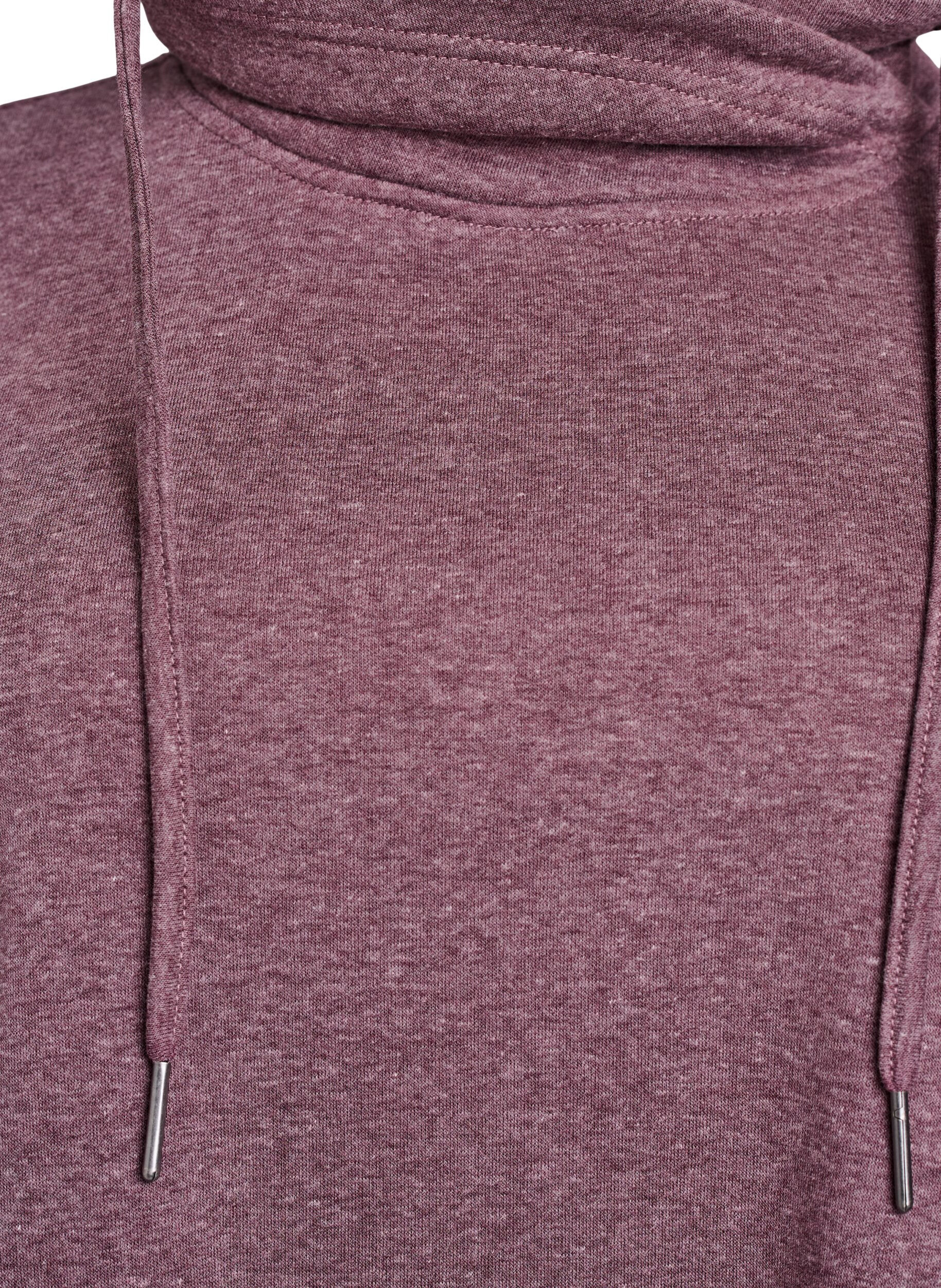 Zizzi FLASH - Robe sweat-shirt courte &agrave; col montant et poches, Bordeaux, Packshot image number 2