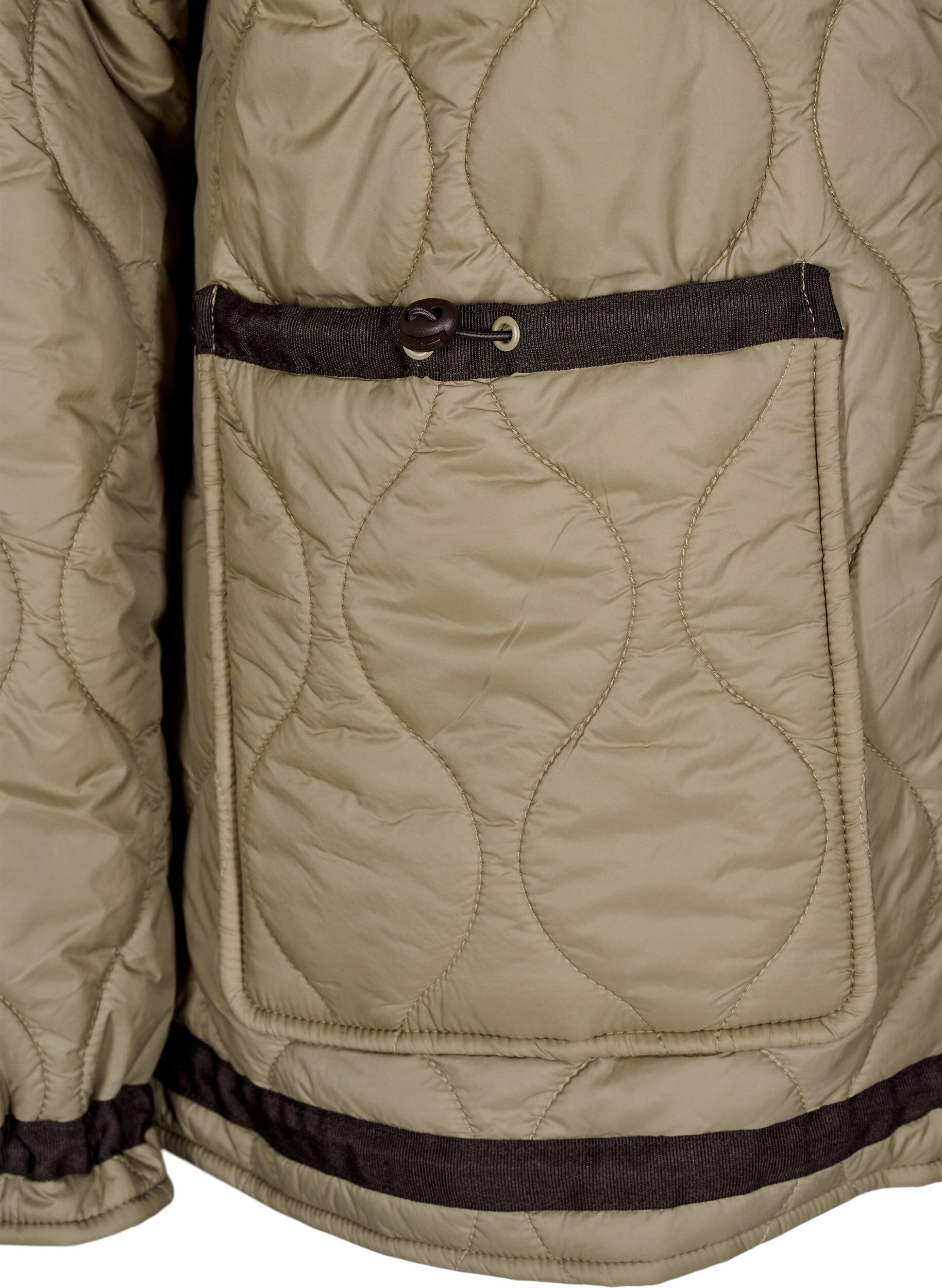 Zizzi Kurze Steppjacke mit Kontrastdetails, Beige, Packshot image number 3