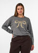 Pull avec n&oelig;ud &agrave; paillettes, Gris, Model image number 0
