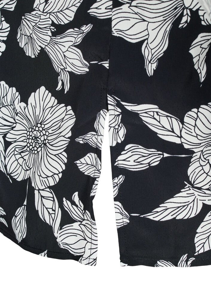 Bluse mit geblümtem Print, Schwarz, Packshot image number 3