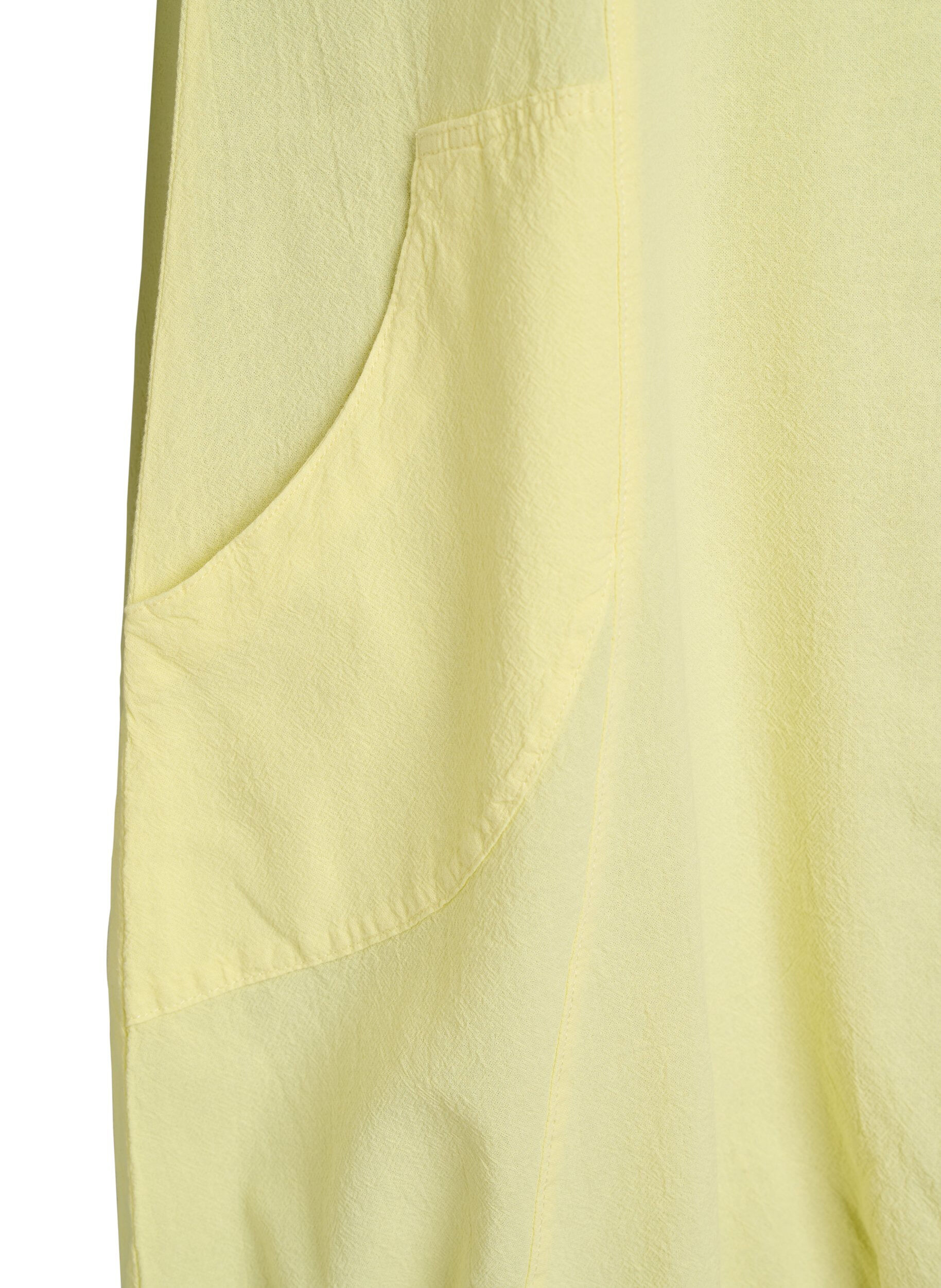 ZizziKurzarm Kleid aus Baumwolle, Gelb, Packshot image number 3
