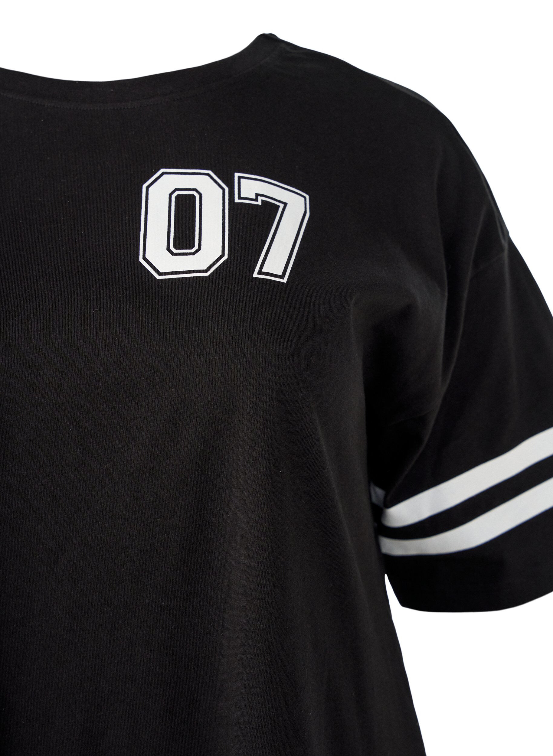 ZizziSportliches T-Shirtkleid aus Baumwolle, Schwarz, Packshot image number 2