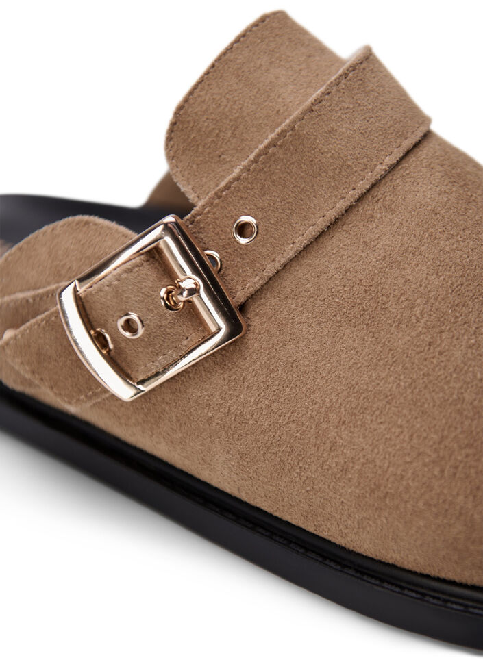 Weite M Wildleder-Clogs, Woodsmoke, Packshot image number 3
