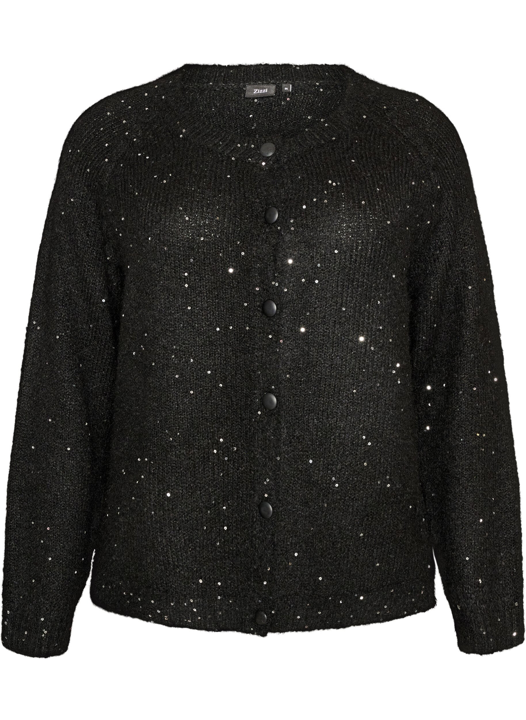 Cardigan mit Pailletten und Kn&ouml;pfen