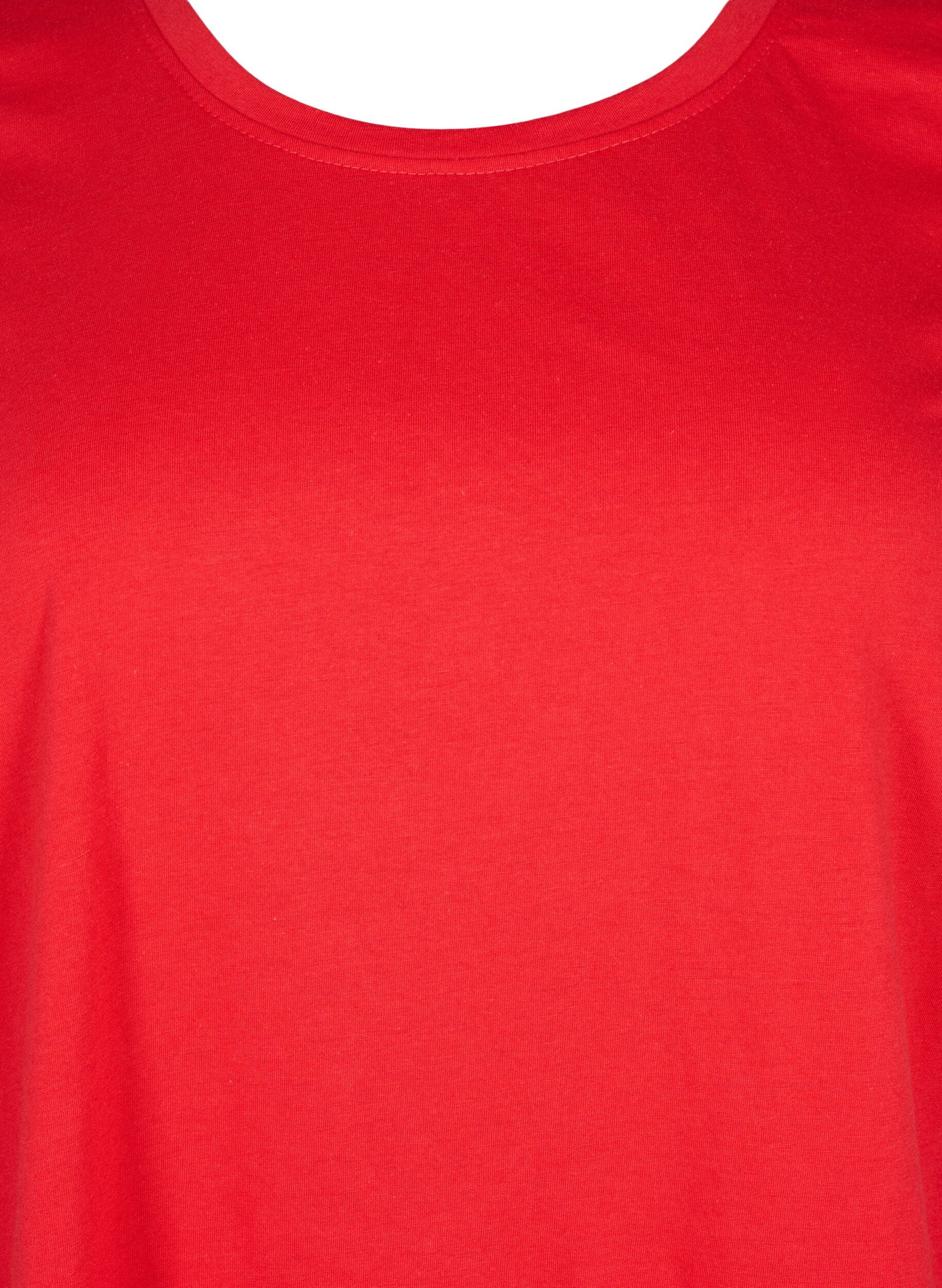 Zizzi FLASH - T-shirt &agrave; col rond, High Risk Red, Packshot image number 2