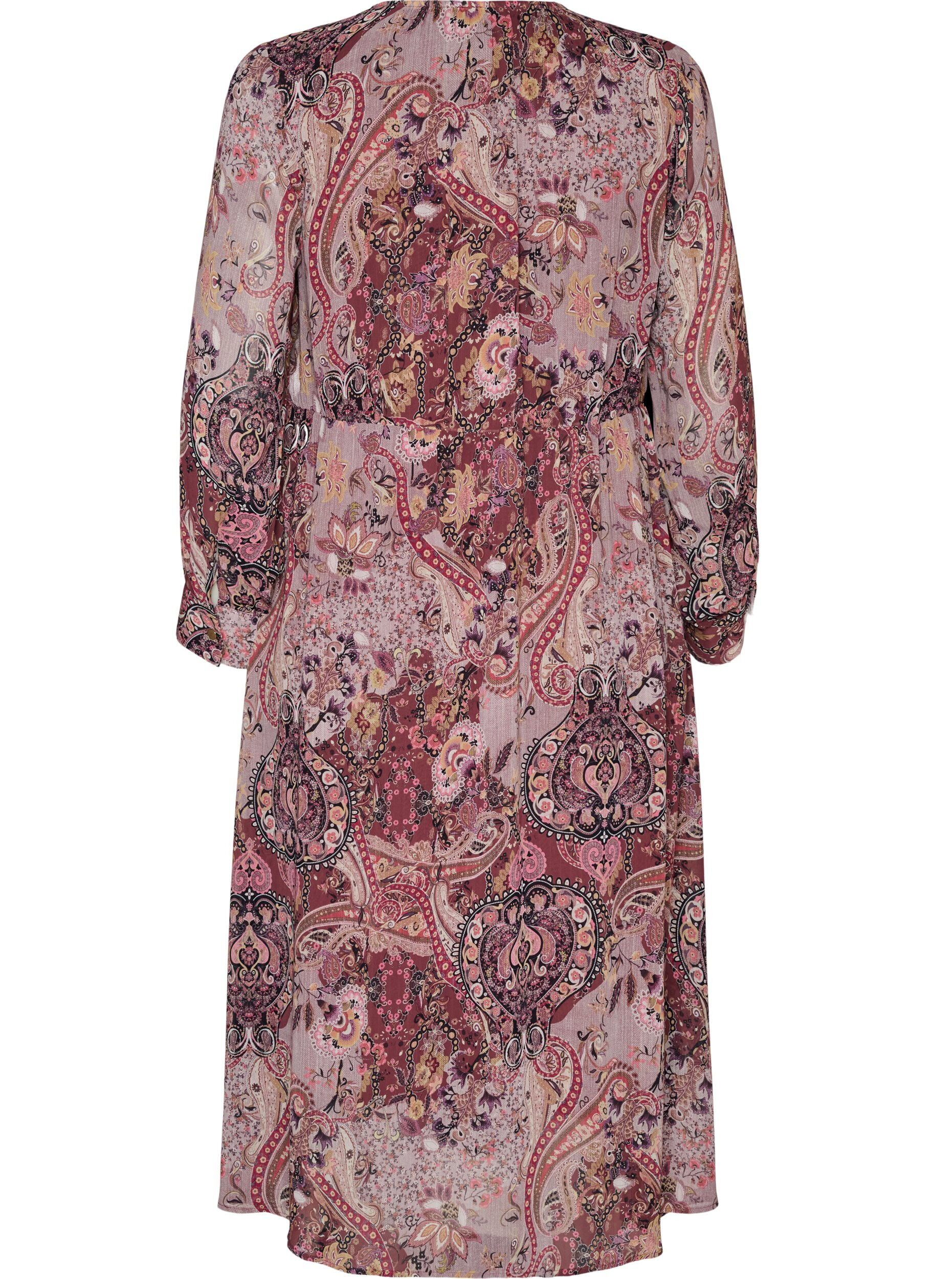 ZizziRobe midi &agrave; imprim&eacute; cachemire et taille &eacute;lastique, Violet, Packshot image number 1
