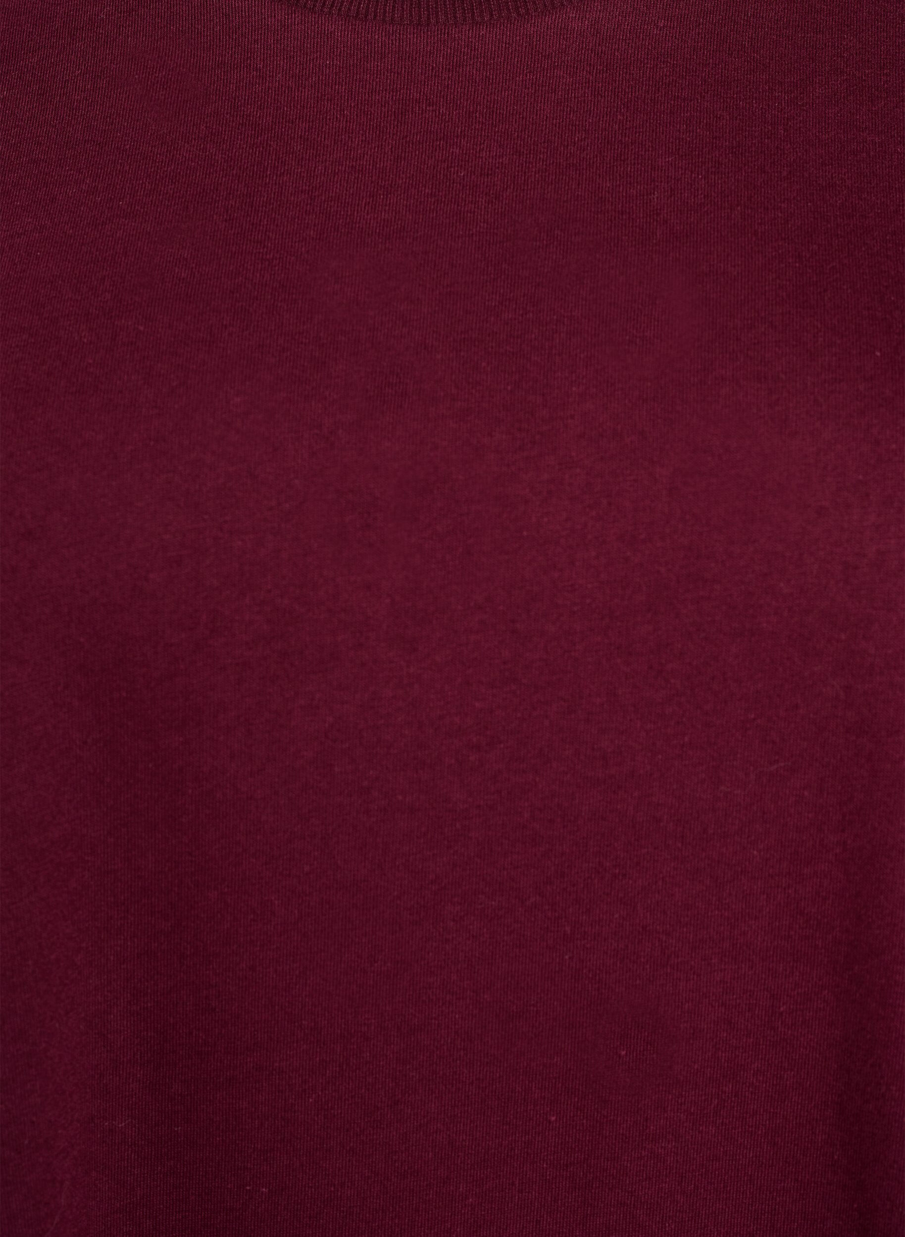 Zizzi Robe t-shirt en coton jusqu'aux genoux, Bordeaux, Packshot image number 2