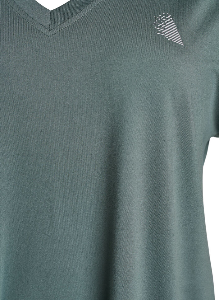 T-shirt de sport ample avec col en v, Vert clair, Packshot image number 2