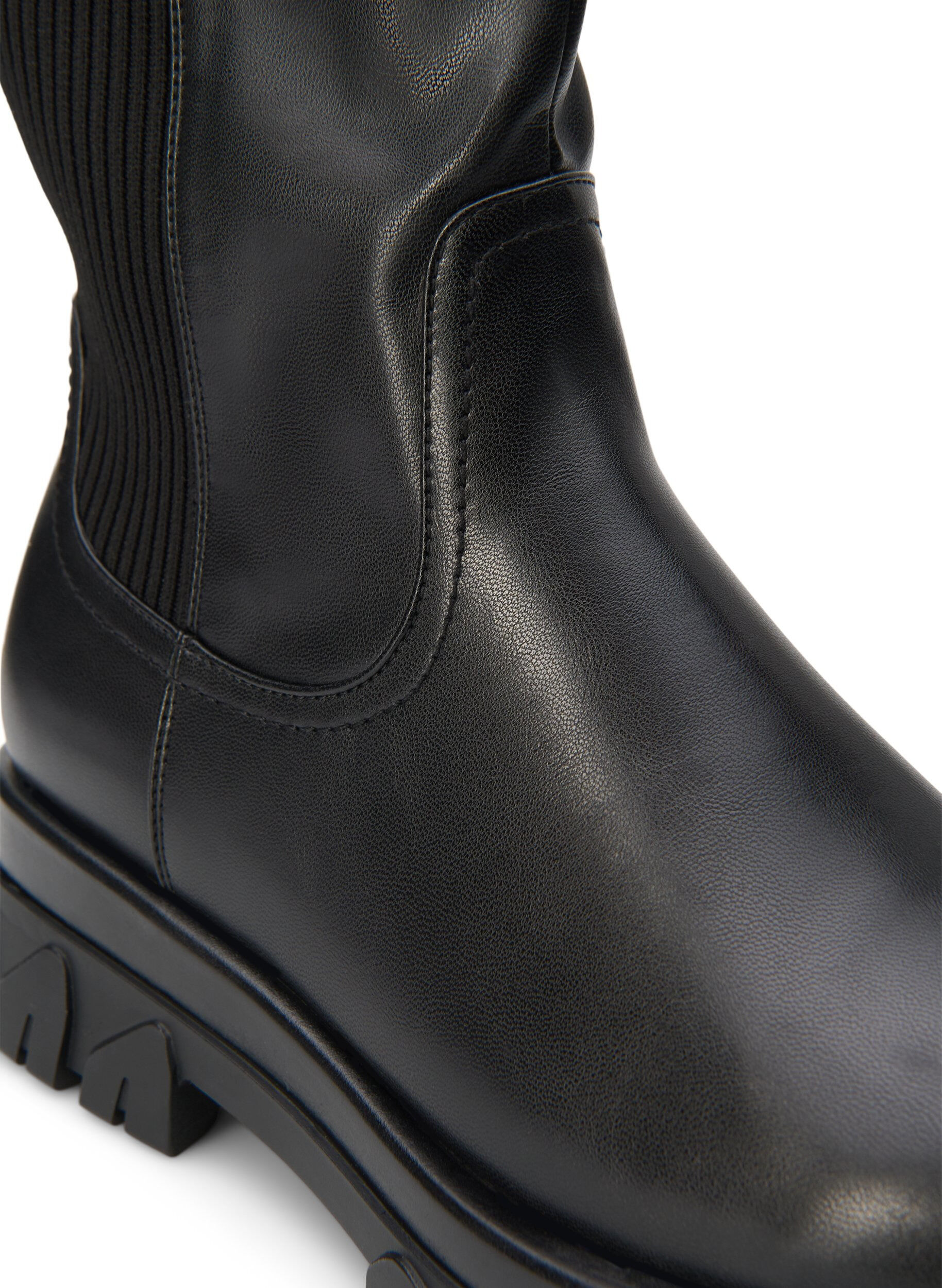 Zizzi Extra-Weite - Hoher Stiefel mit Gummizug und Rei&szlig;verschluss, Schwarz, Packshot image number 3