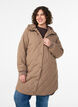 Mittellange Steppjacke mit Kapuze, Braun, Model image number 0