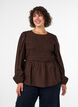 Blouse avec smocks et manches longues, Marron, Model image number 0
