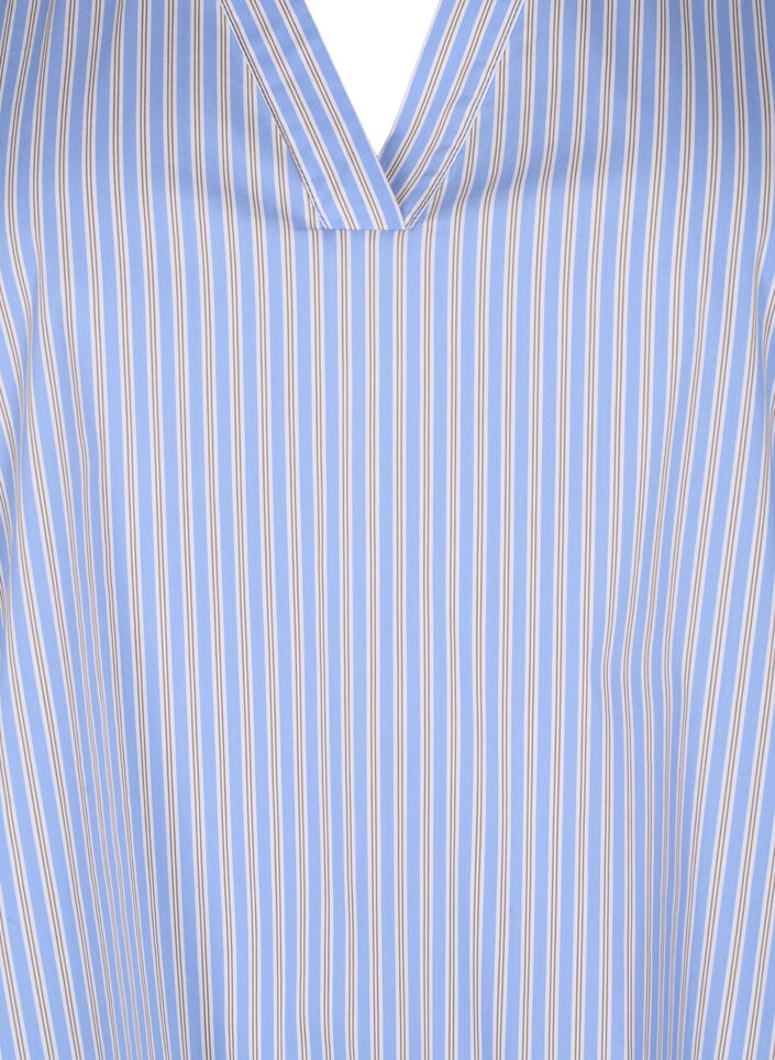 Chemisier rayé péplum à volants, Blue Stripe, Packshot image number 2