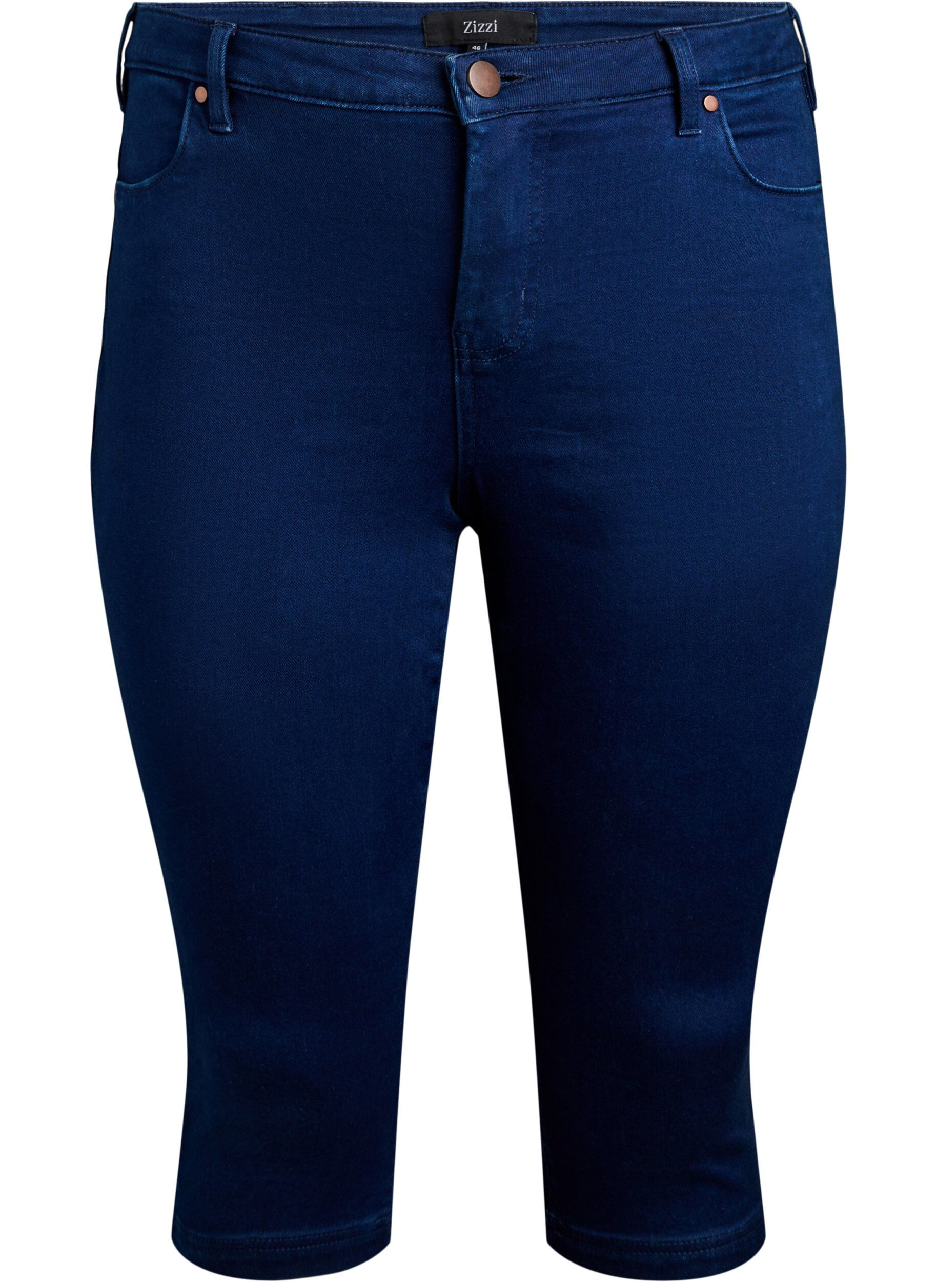 ZizziAmy Caprijeans mit hohem Taille und Super Slim Fit, Blau, Packshot image number 0
