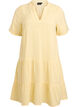 Robe courte &eacute;vas&eacute;e en mousseline de coton, Jaune clair, Packshot image number 0