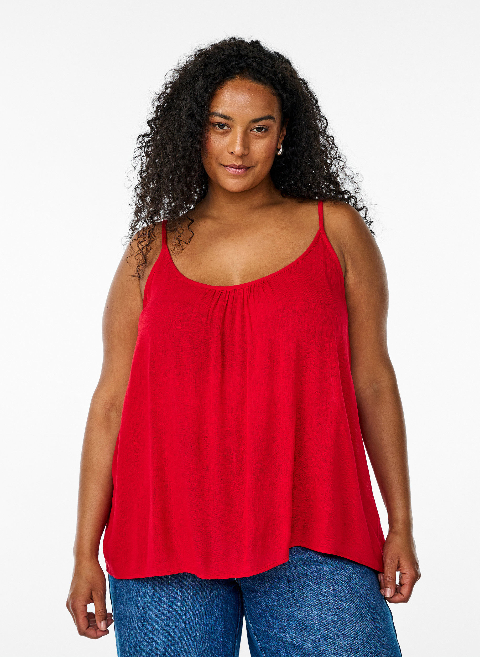 ZizziTop &agrave; bretelles en viscose, Rouge, Model image number 0