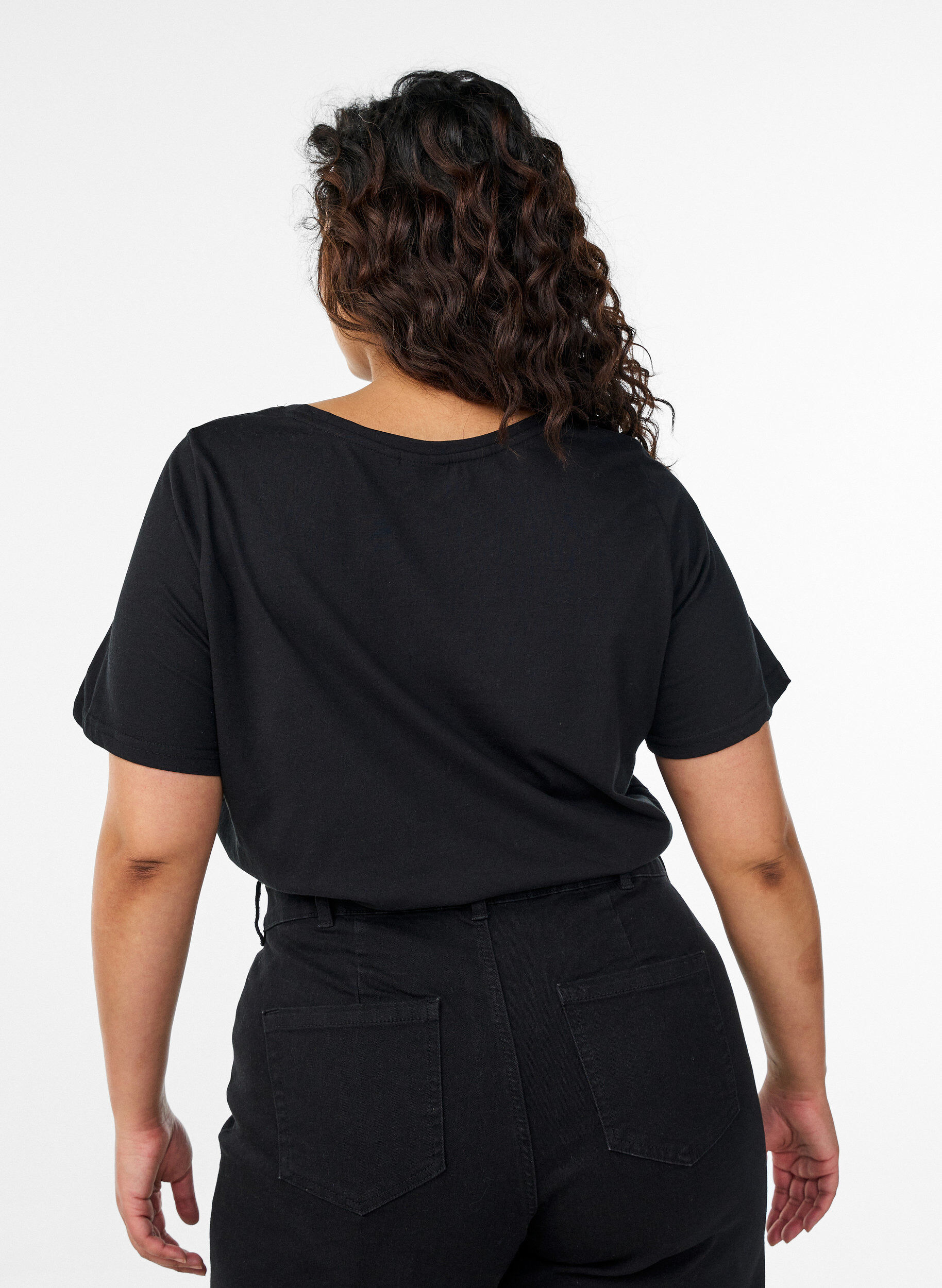 Zizzi FLASH - T-Shirt mit Print, Schwarz, Model image number 2