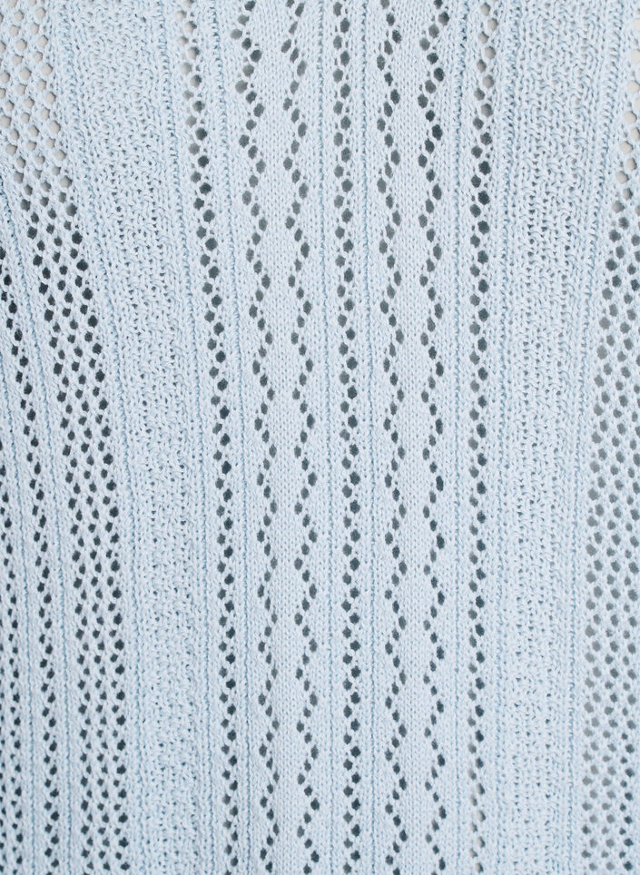 Stricktop mit Lochstickerei und V-Ausschnitt, Blau, Packshot image number 2