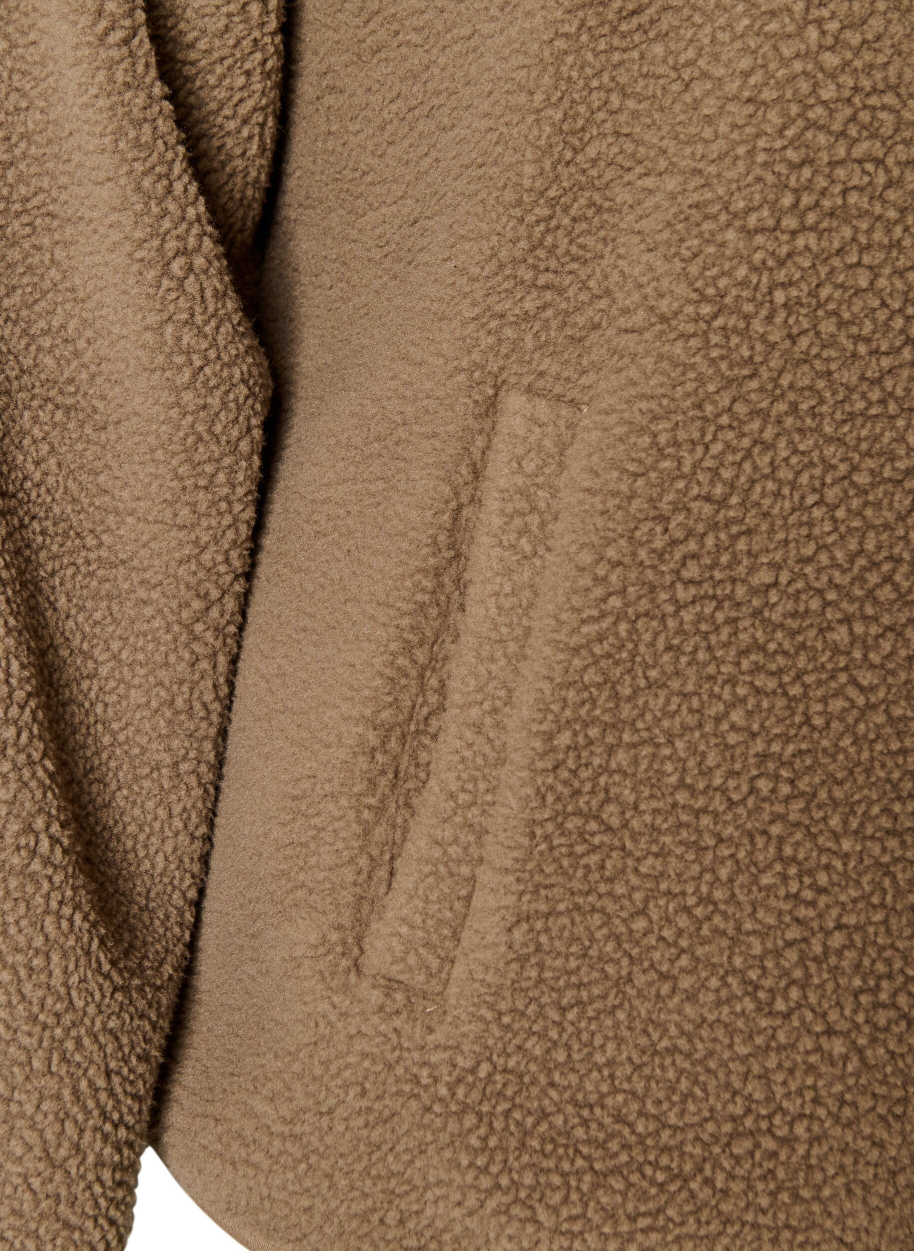 ZizziVeste teddy &agrave; col rond boutonn&eacute;e, Marron, Packshot image number 3
