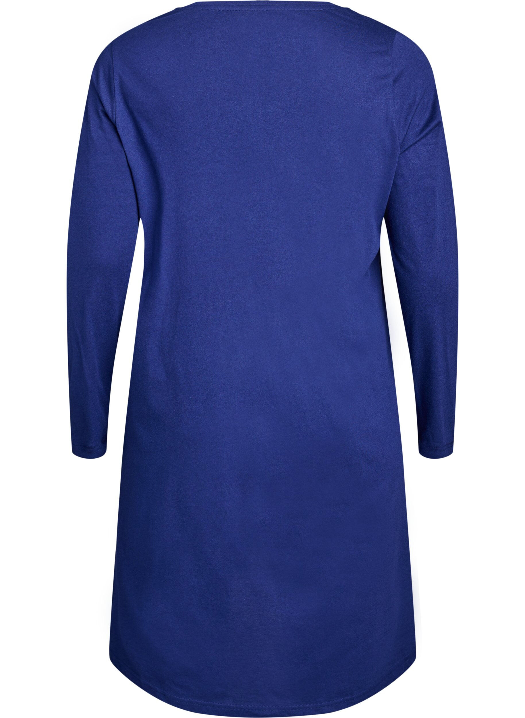 ZizziLang&auml;rmliges Nachthemd aus Bio-Baumwolle, Blau, Packshot image number 1