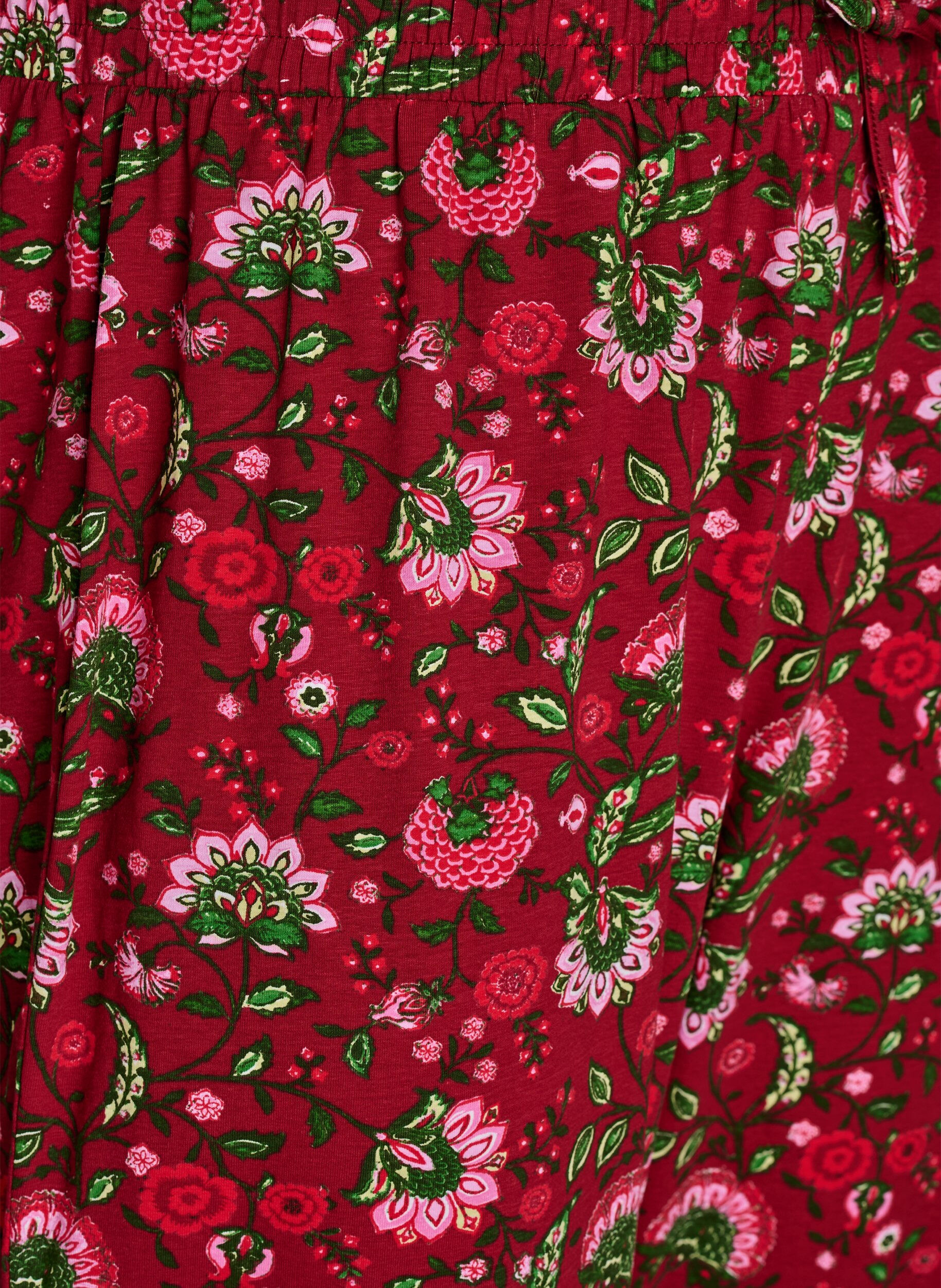 ZizziPantalon de pyjama en coton avec imprim&eacute;, Rouge, Packshot image number 2