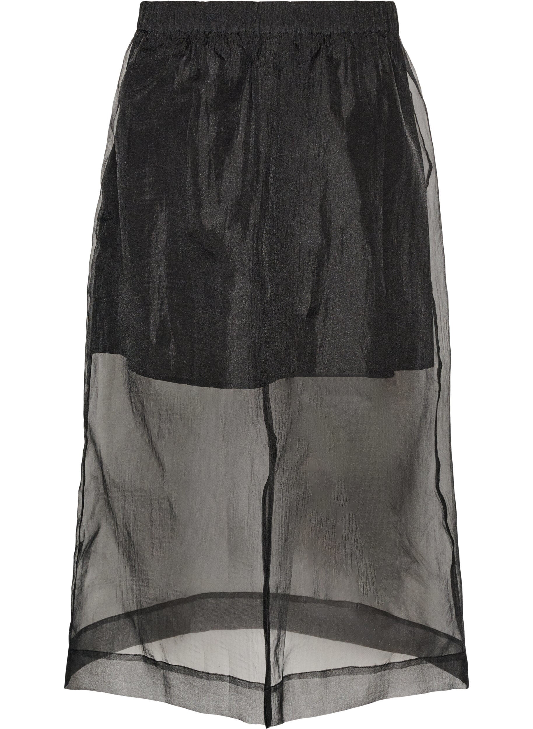 ZizziLanger Rock in Organza-Optik, Schwarz, Packshot image number 1