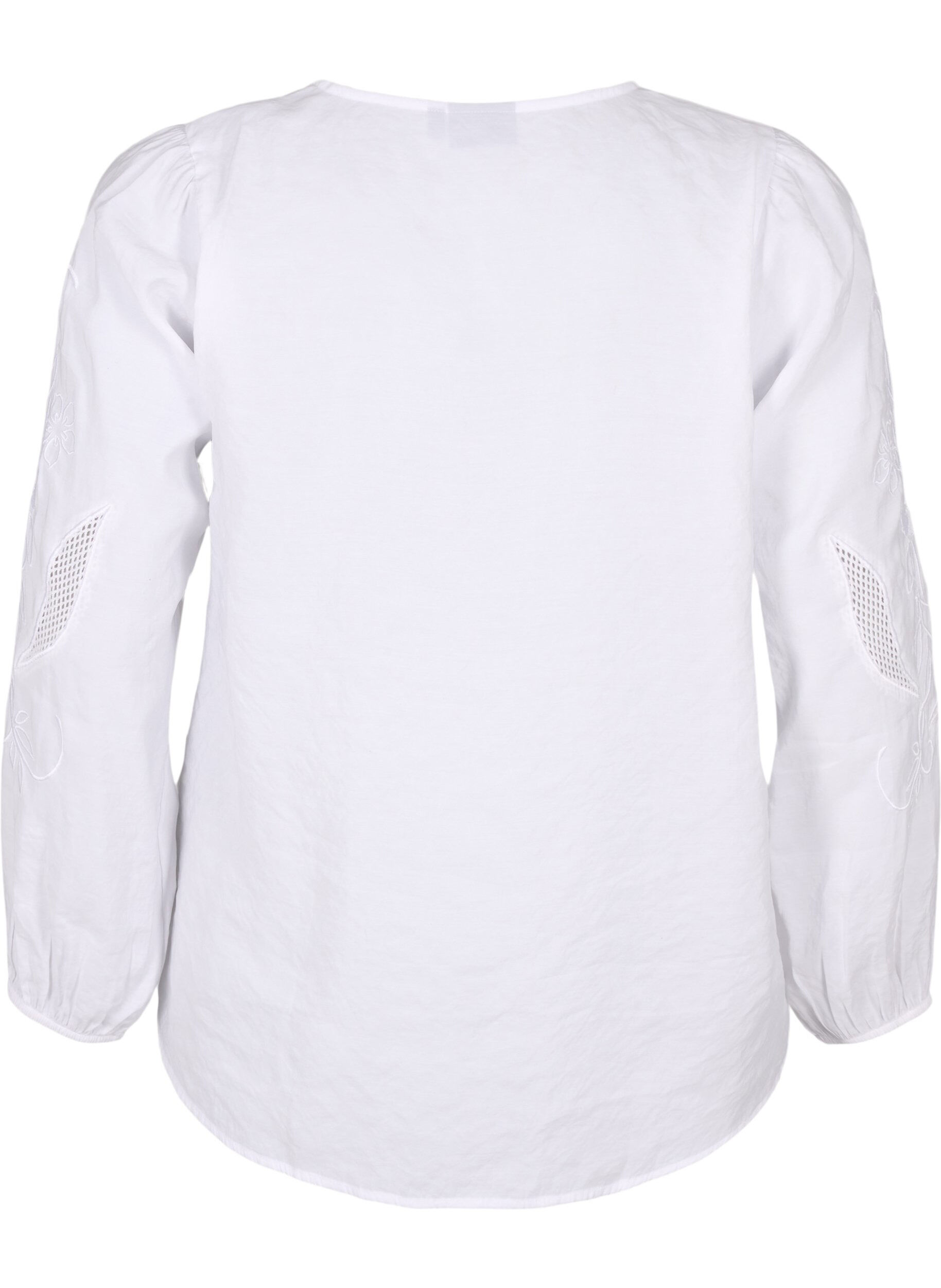 Zizzi Chemisier en TENCEL&trade; Modal avec des broderies, Bright White, Packshot image number 1