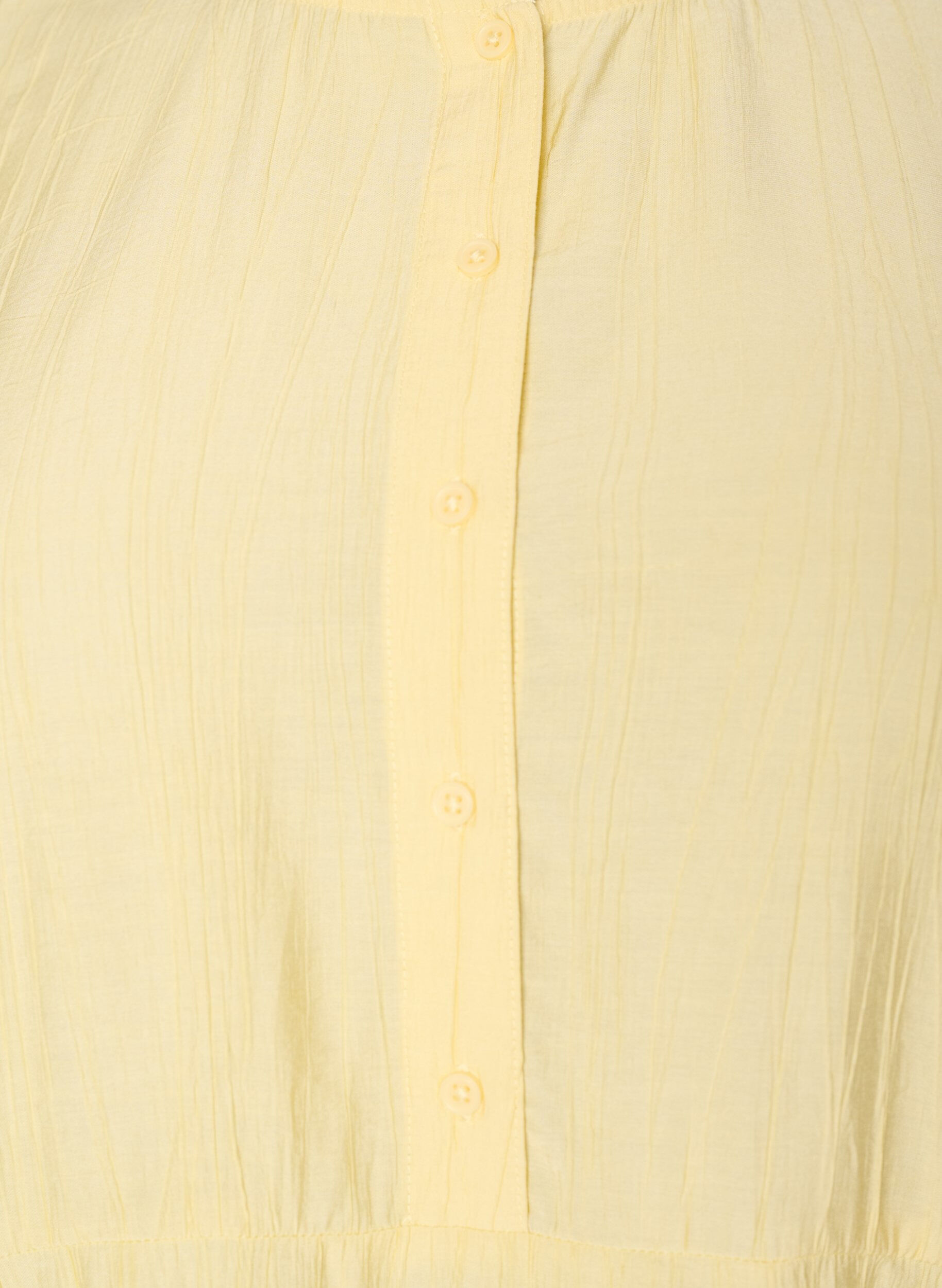 ZizziKurzes Kleid aus Viskose mit R&uuml;schendetails, Gelb, Packshot image number 2