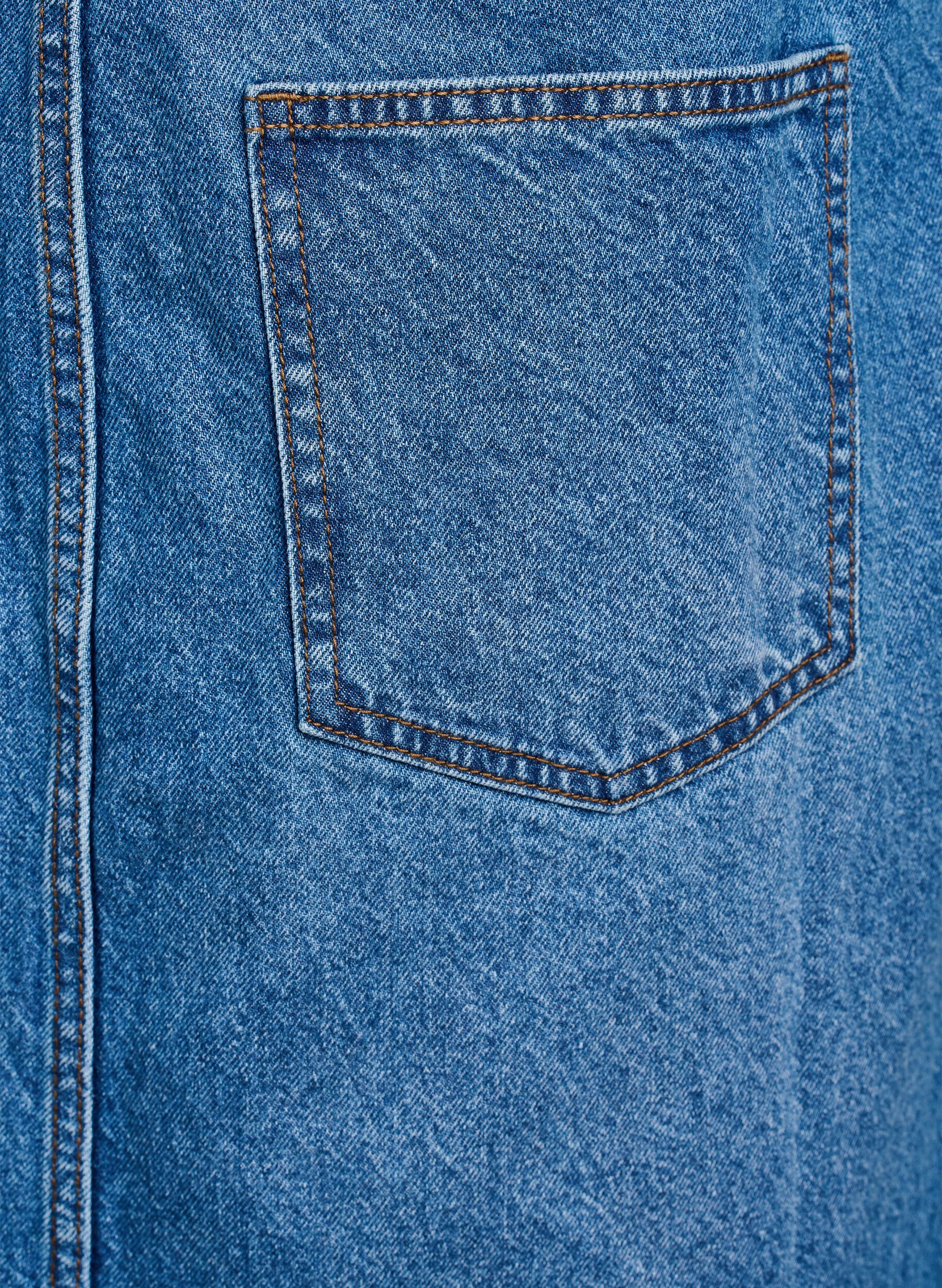 Zizzi Robe en jean midi, Blue Denim, Packshot image number 3