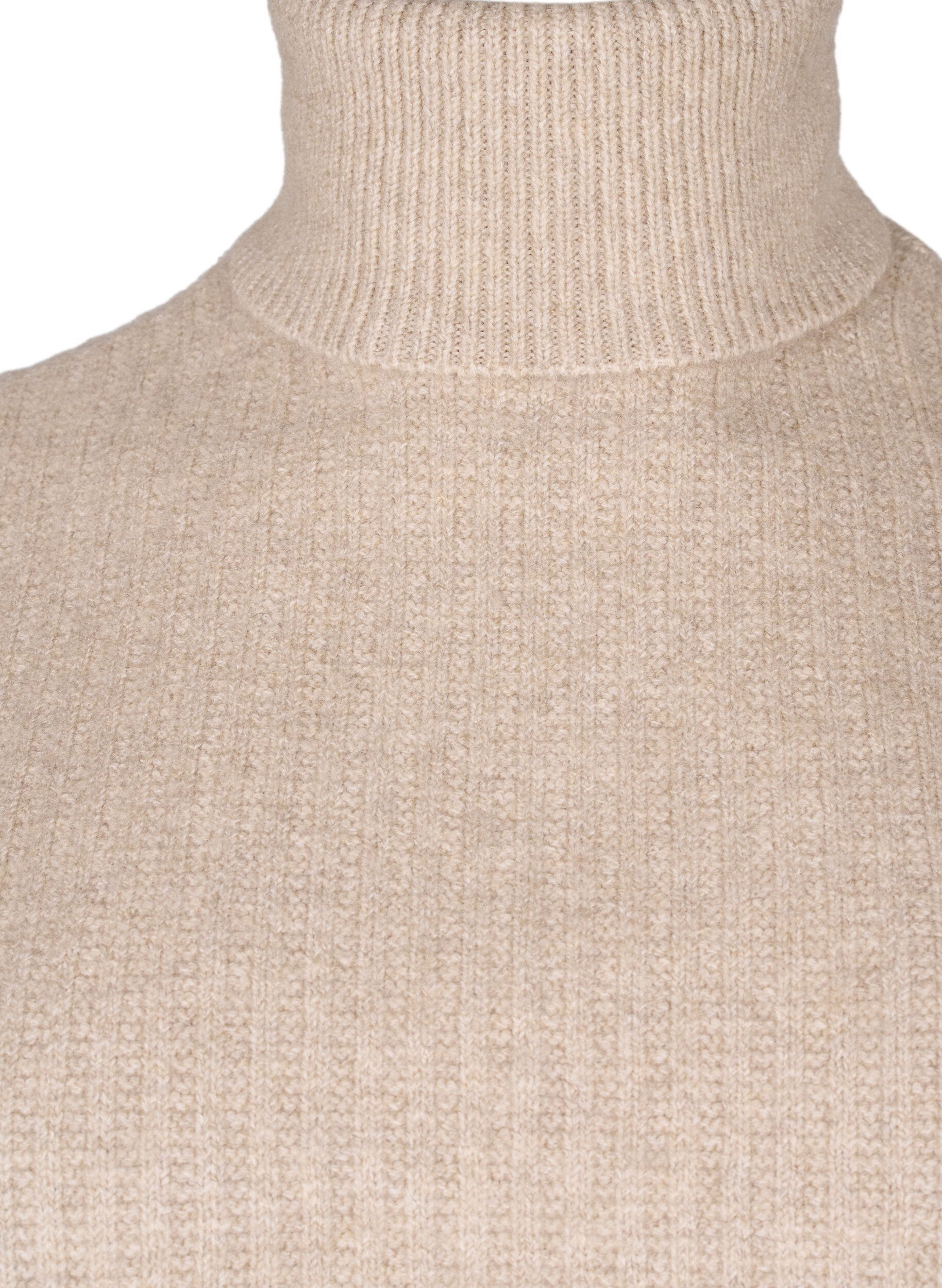 Zizzi Rippstrick-Halsw&auml;rmer, Silver Mink, Packshot image number 2