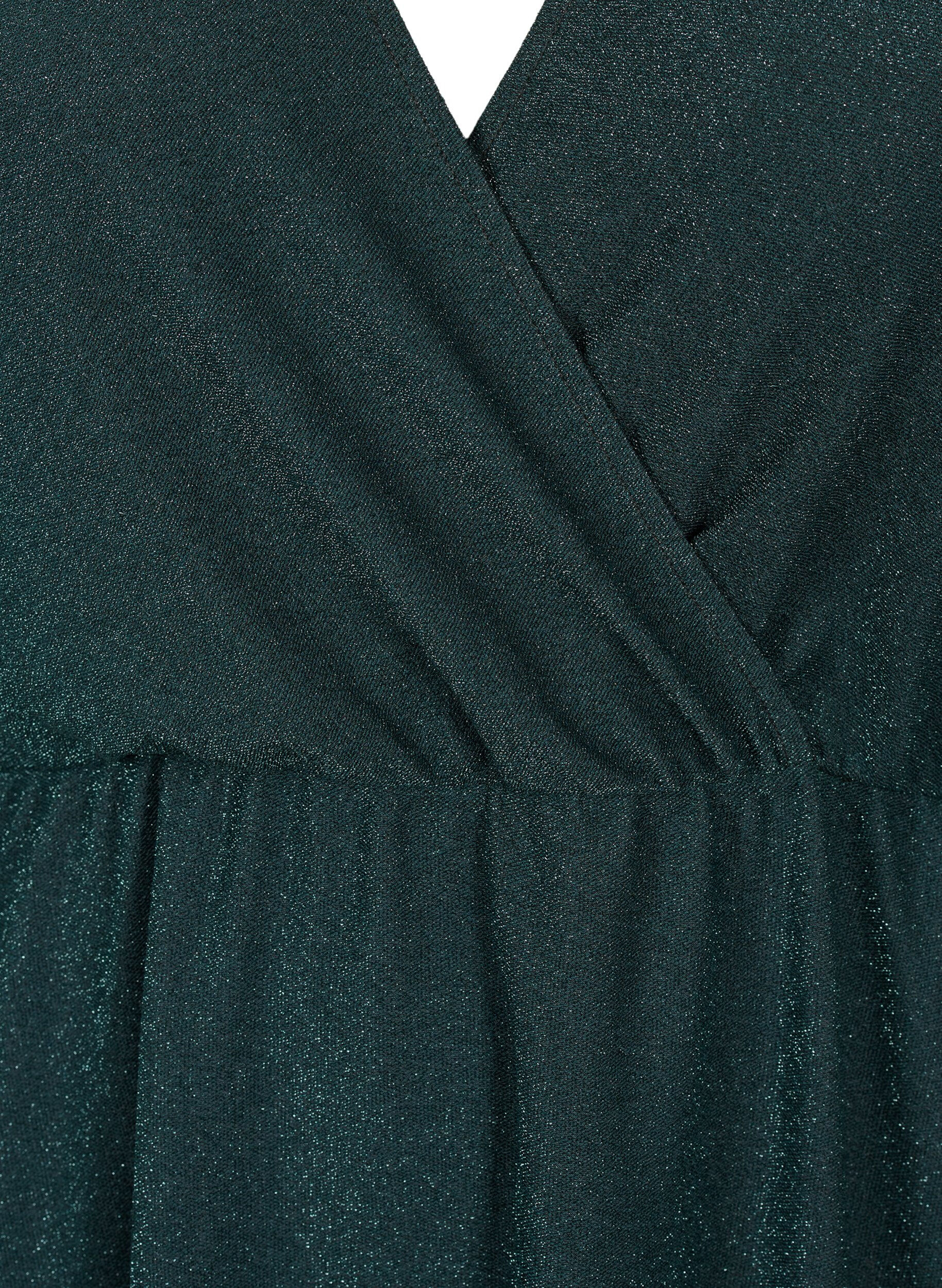 Zizzi Robe scintillante avec aspect enveloppant et manches longues, Black Scarab, Packshot image number 2