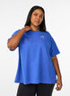T-Shirt aus Bio-Baumwolle mit kleinem Frontmotiv, Blau, Model image number 0