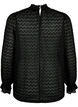  Blouse à manches longues avec texture à motifs, Black, Packshot image number 1
