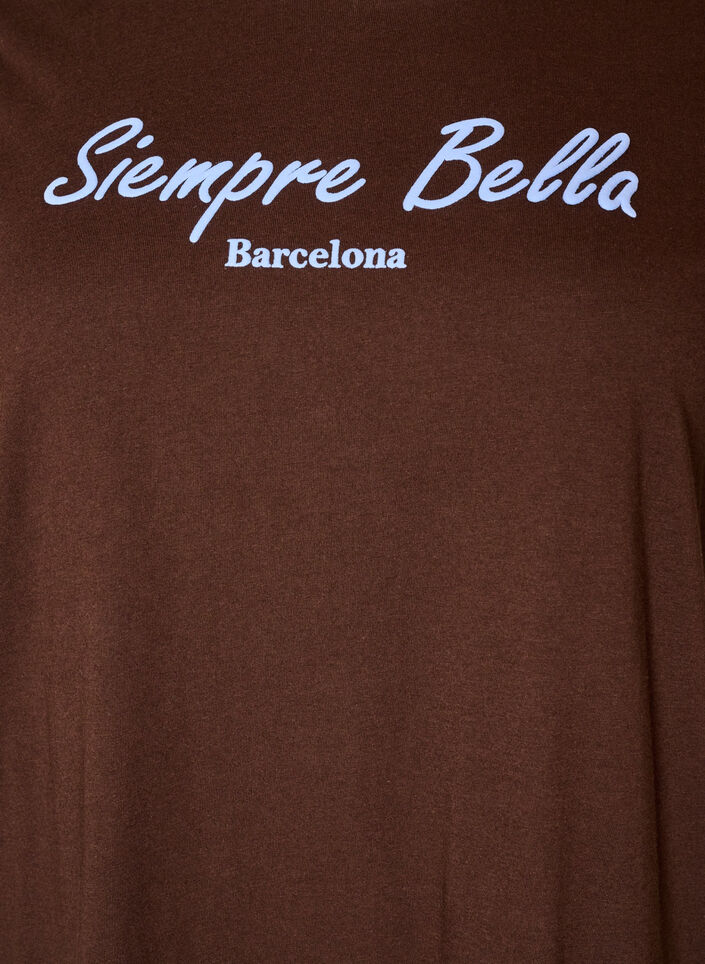 T-shirt en coton bio avec imprim&eacute;, Marron, Packshot image number 2