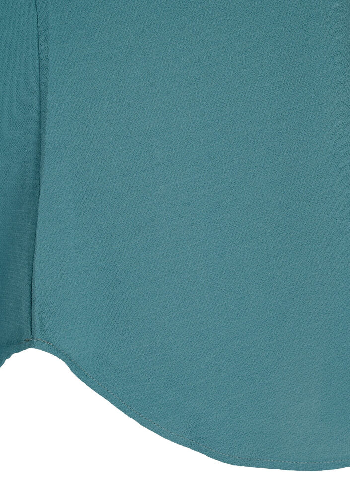 Blouse &agrave; manches courtes et encolure ronde, Vert fonc&eacute;, Packshot image number 3
