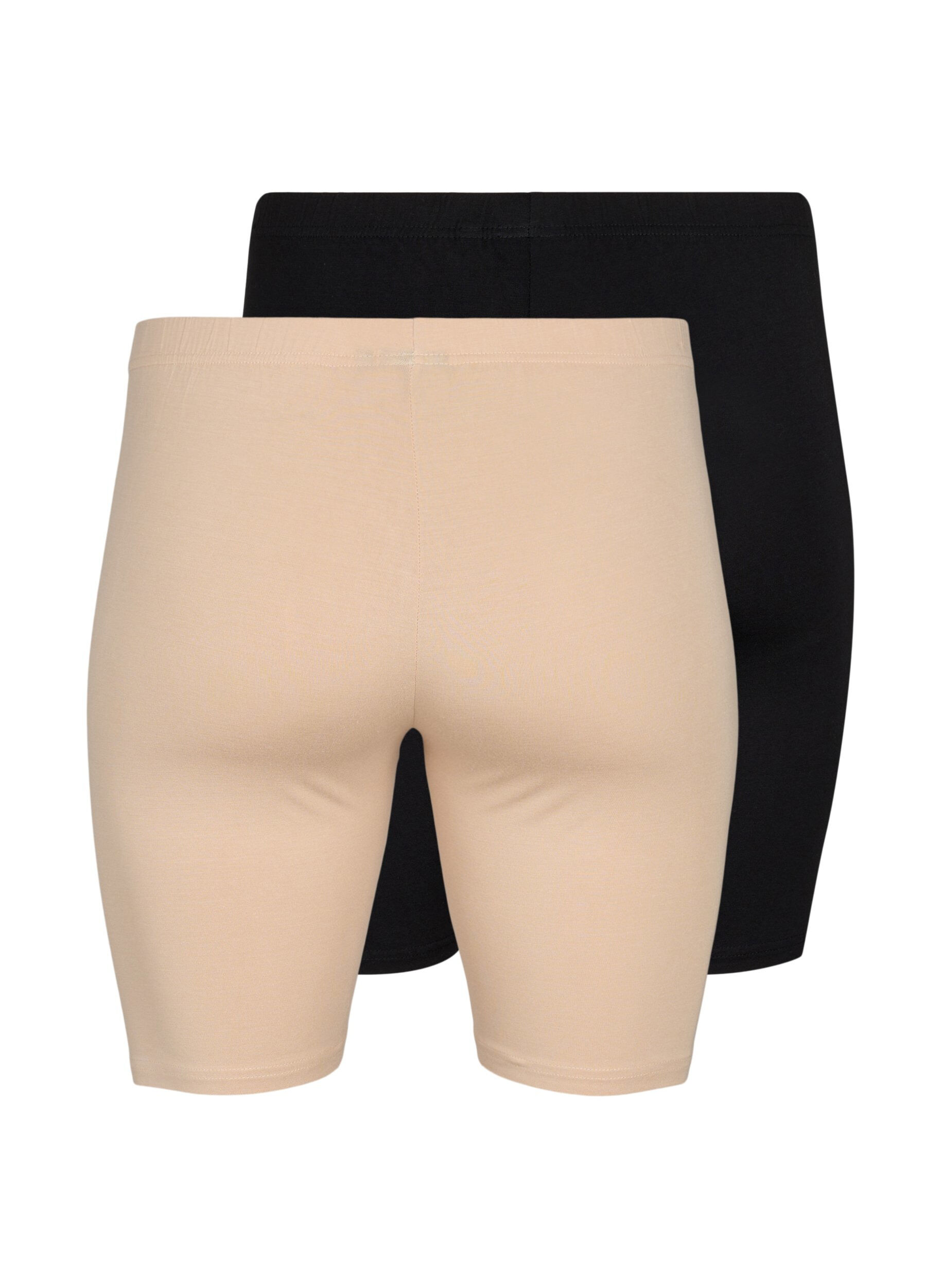 Zizzi 2er-Pack Radlershorts aus Viskose, Beige, Packshot image number 1