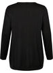 Blouse tricot&eacute;e en m&eacute;lange coton-viscose, Noir, Packshot image number 1