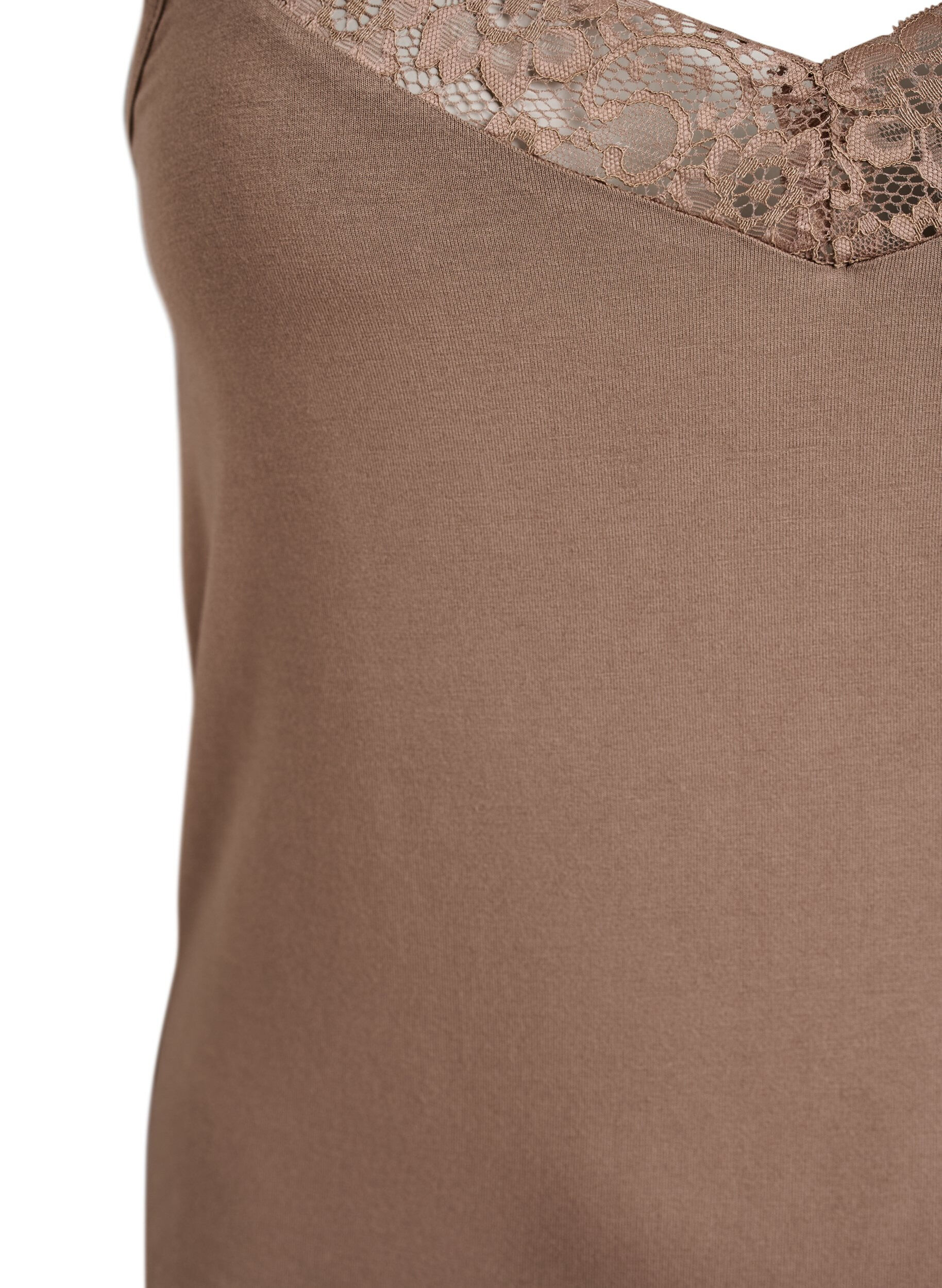 ZizziTop aus Viskose mit Spitze, Beige, Packshot image number 2