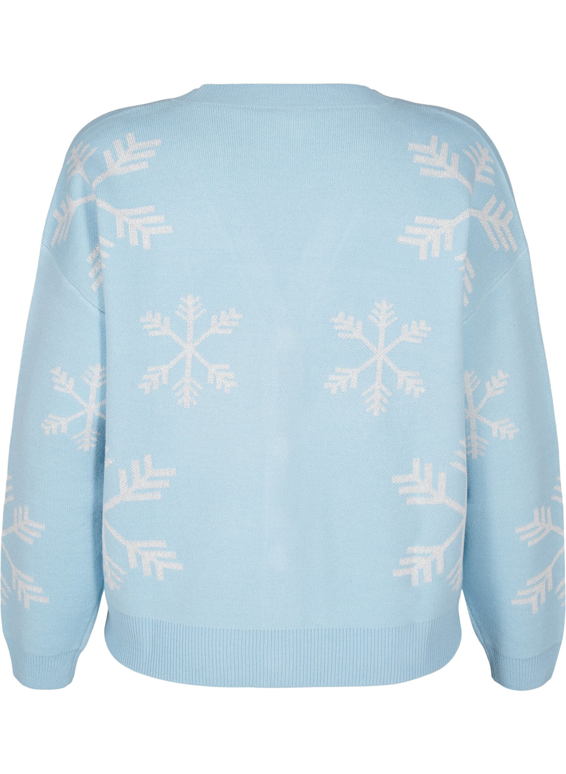 Zizzi Cardigan tricot&eacute; de No&euml;l, Cerulean Comb, Packshot image number 1