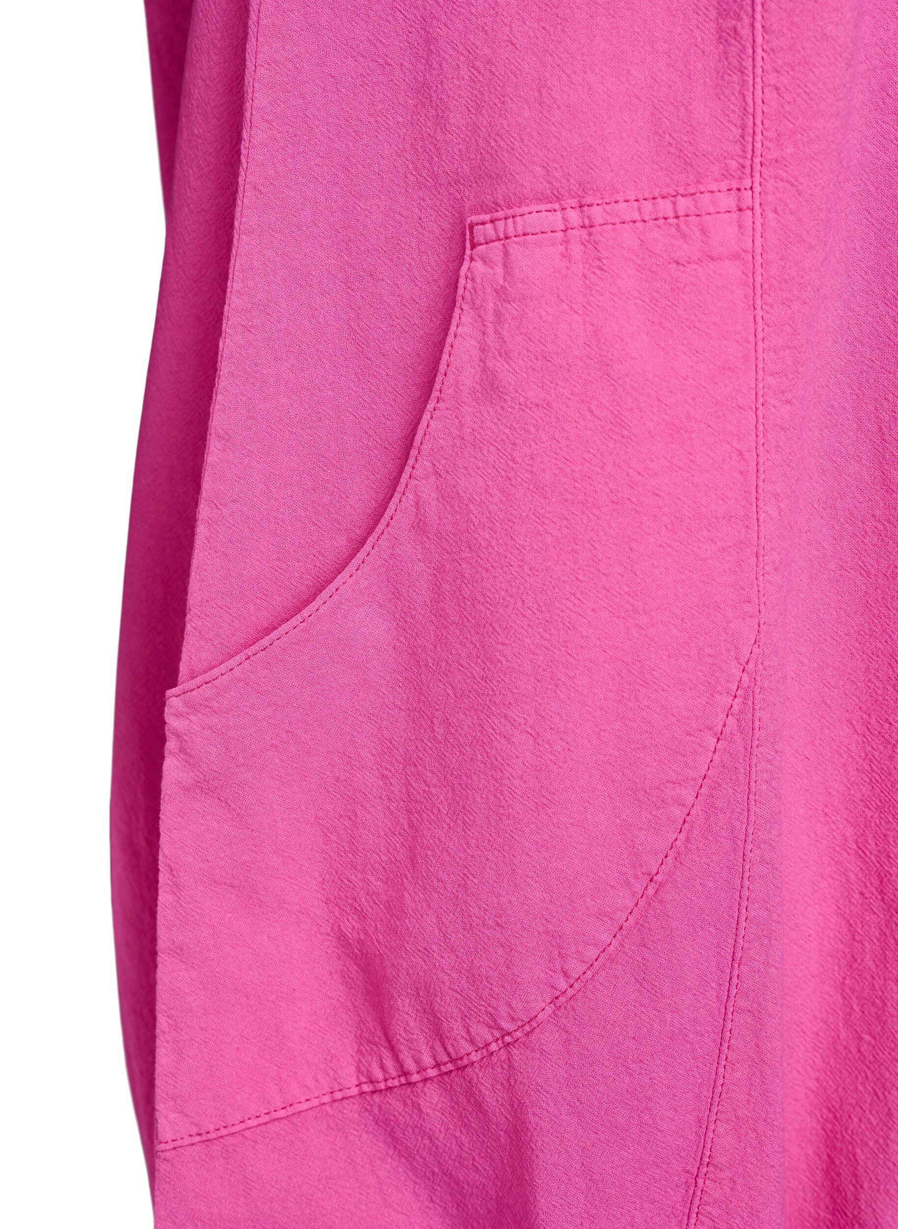 Zizzi Kurzarm Kleid aus Baumwolle, Rot, Packshot image number 3