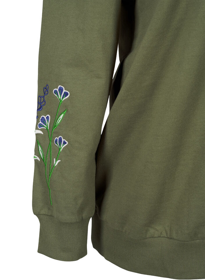 Sweatshirt avec broderie florale, D. L. Green W. emb., Packshot image number 3