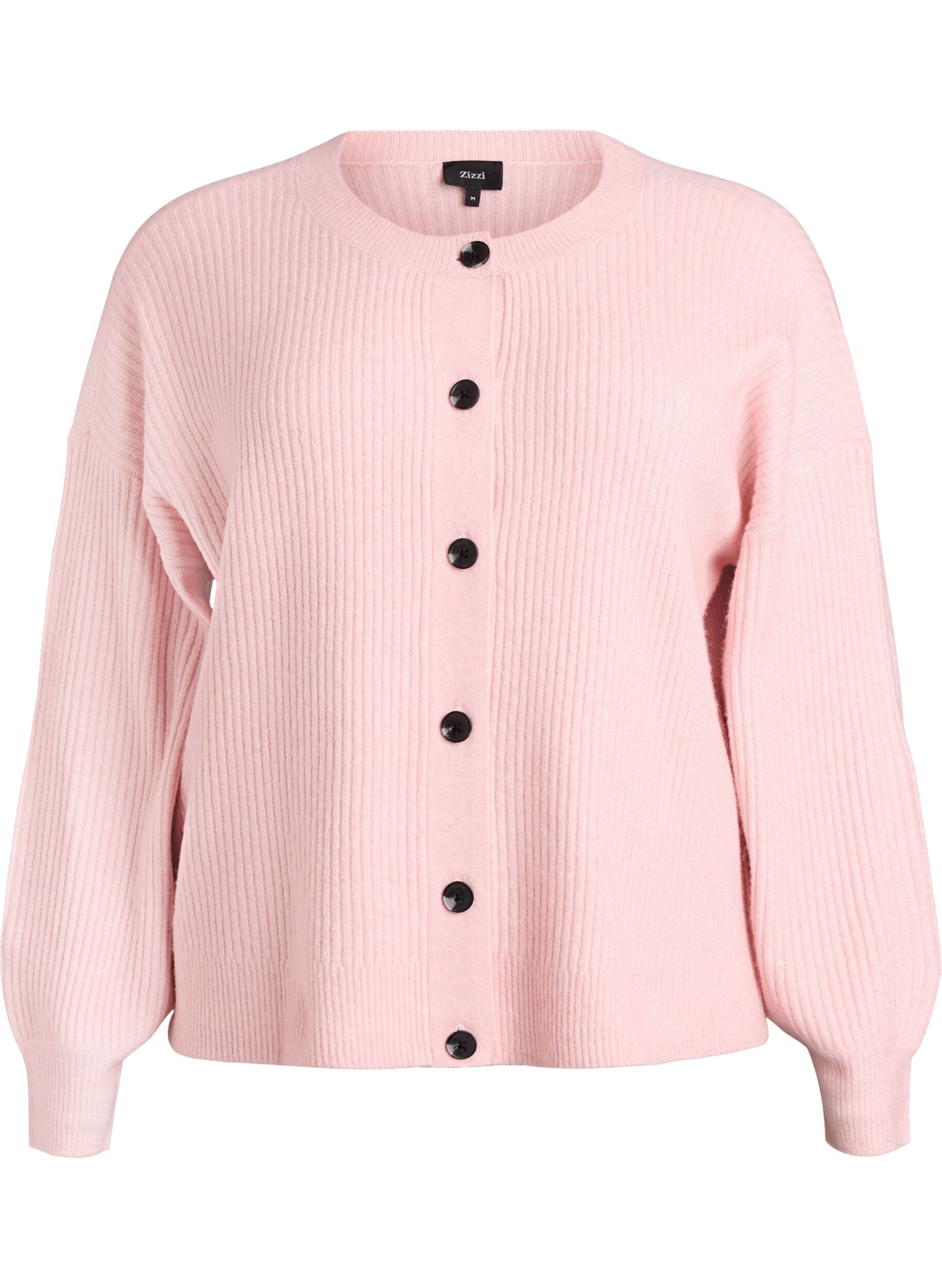 Rippenstrick Strickjacke mit Kn&ouml;pfen