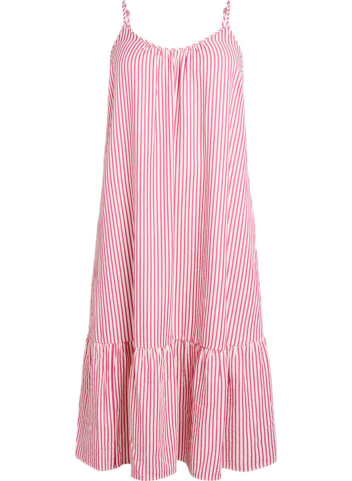 Sommerkleid mit Streifen und A-Linie, Pink, Packshot image number 0