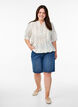 Blouse imprim&eacute;e &agrave; manches 1/2, Blanc, Model image number 1