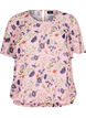 Blouse fleurie &agrave; manches courtes et smocks, Rose, Packshot image number 0