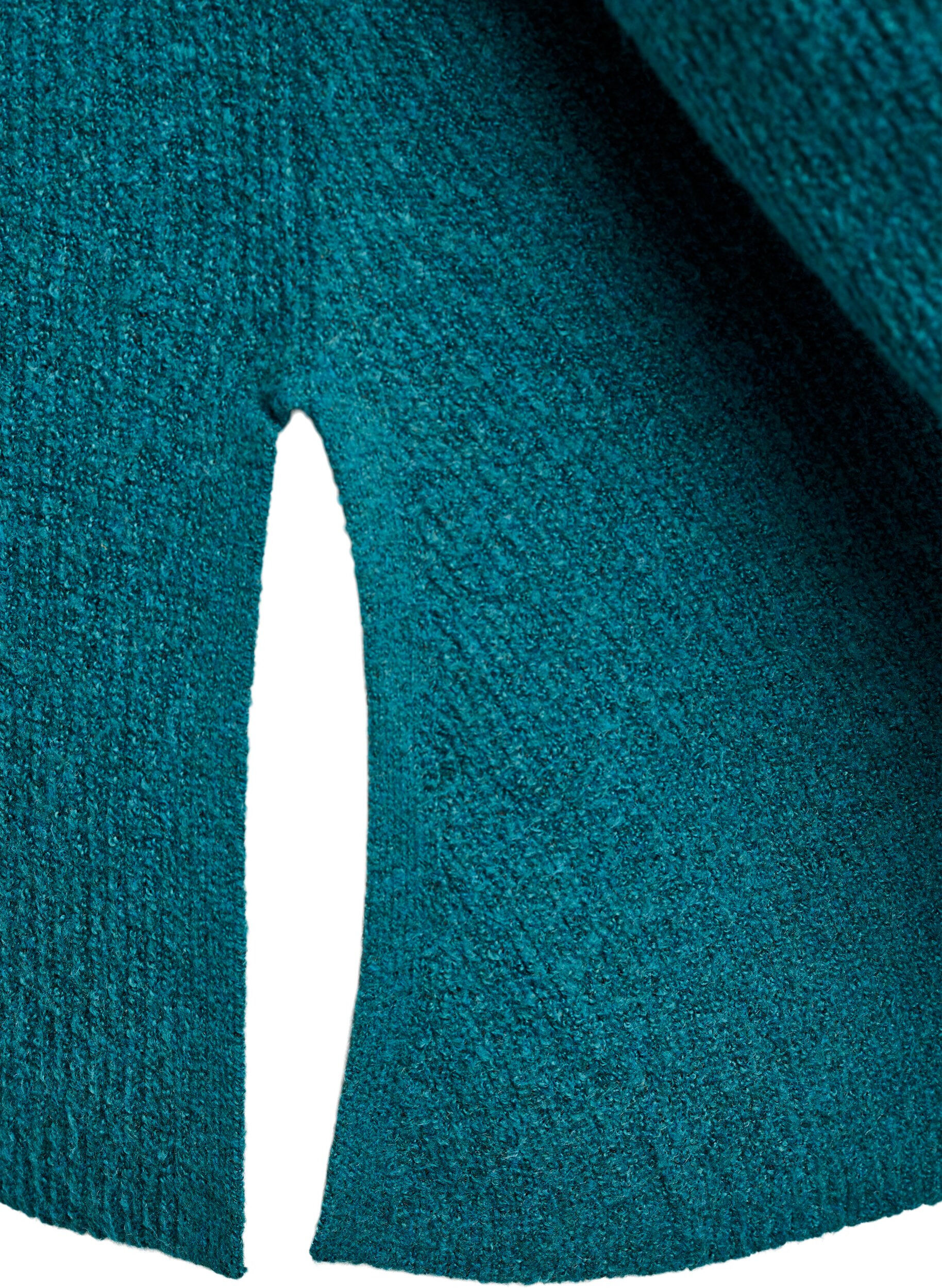 Zizzi Strickpullover mit diagonalem Muster und Raglan&auml;rmeln, Gr&uuml;n, Packshot image number 3