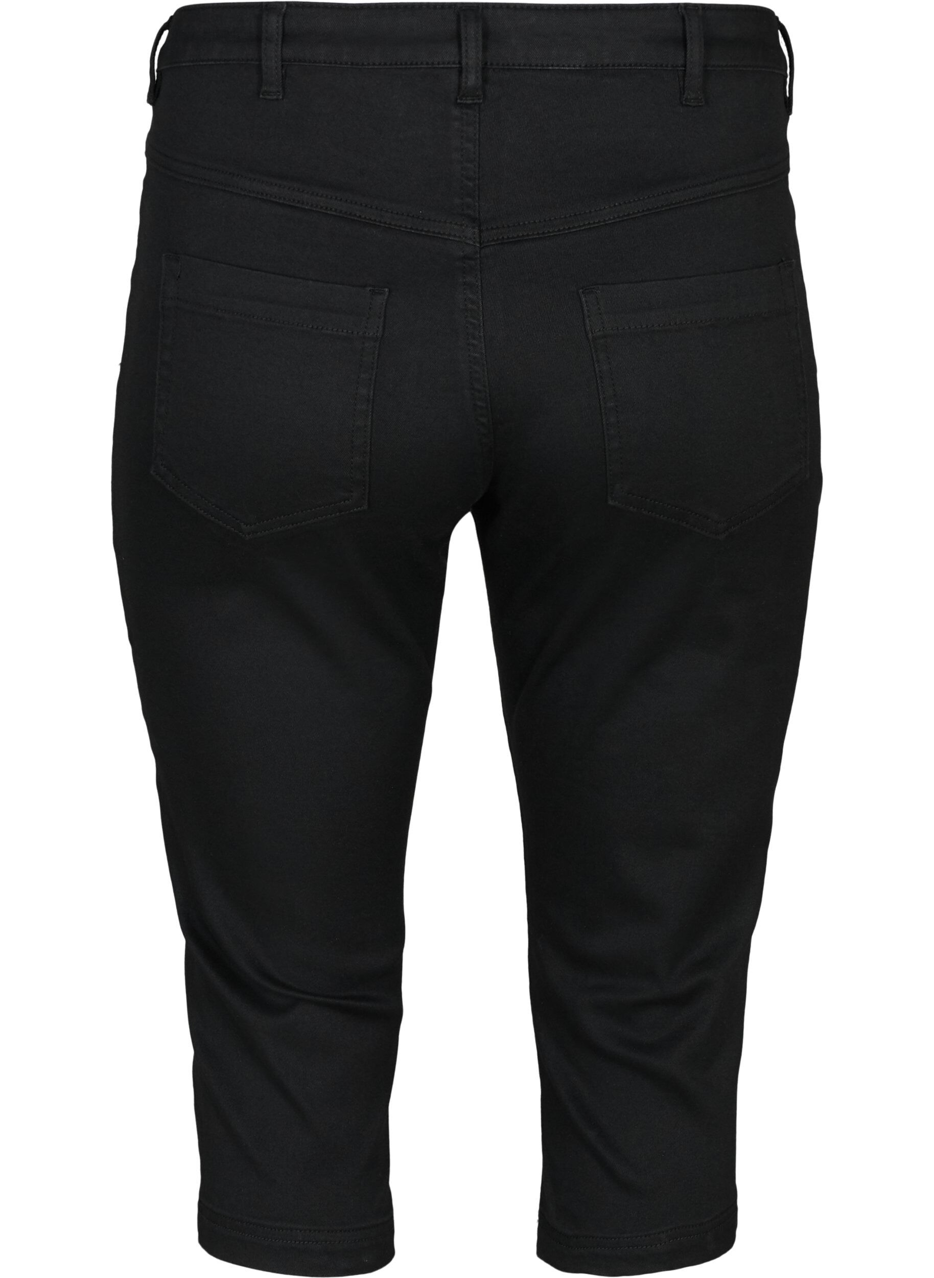 Zizzi Jean capri Amy &agrave; taille haute et coupe super slim, Noir, Packshot image number 1